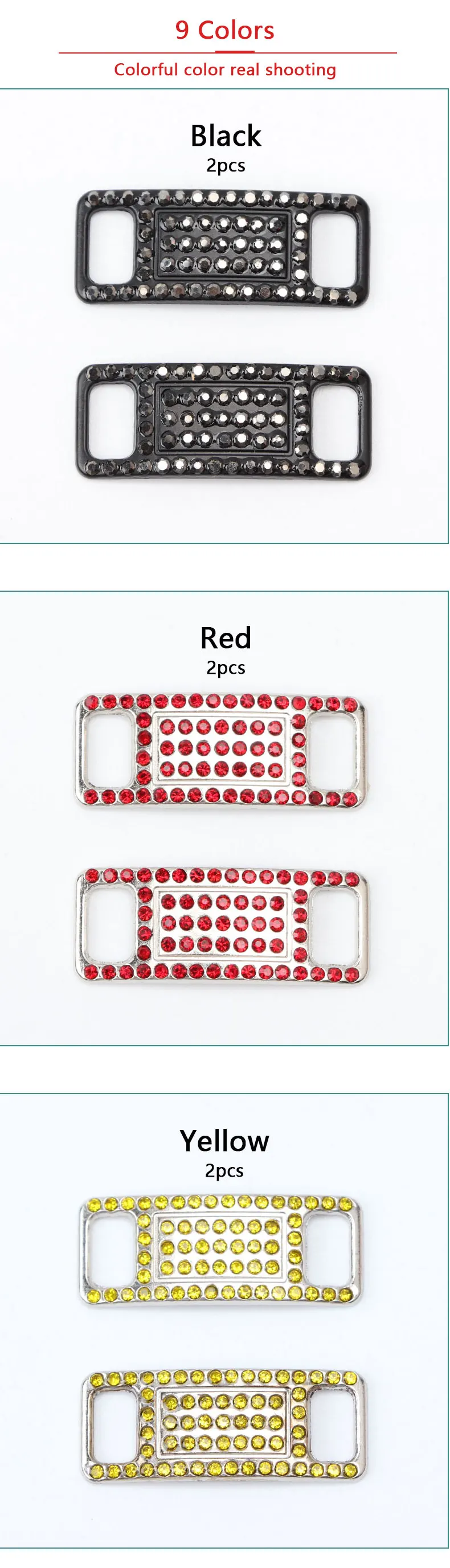 2 Stück bunte Strass-Schnürsenkel, Schuhdekoration, juwelenbesetzte Sneaker-Schuh-Charms, Geschenk für Mädchen, DIY-Schnürsenkel-Schnallen, Schuhzubehör – Detail 7