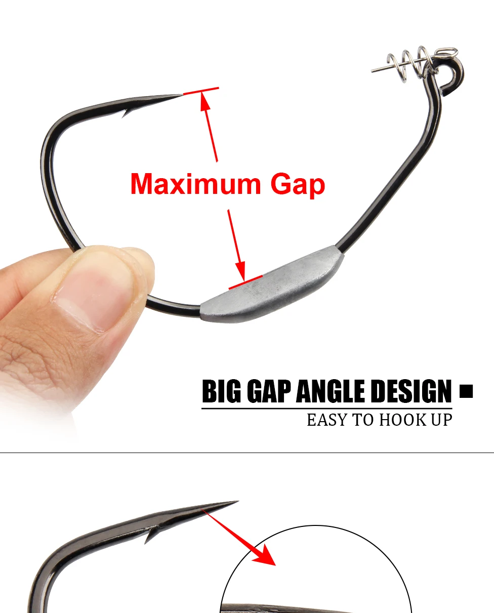 Spinpoler Raptor Weighted Swimbait Hooks 5/0 7/0 10/0 Twistlock Centering Pin Spring High Carbon Steel Weedless Fishing Hooks