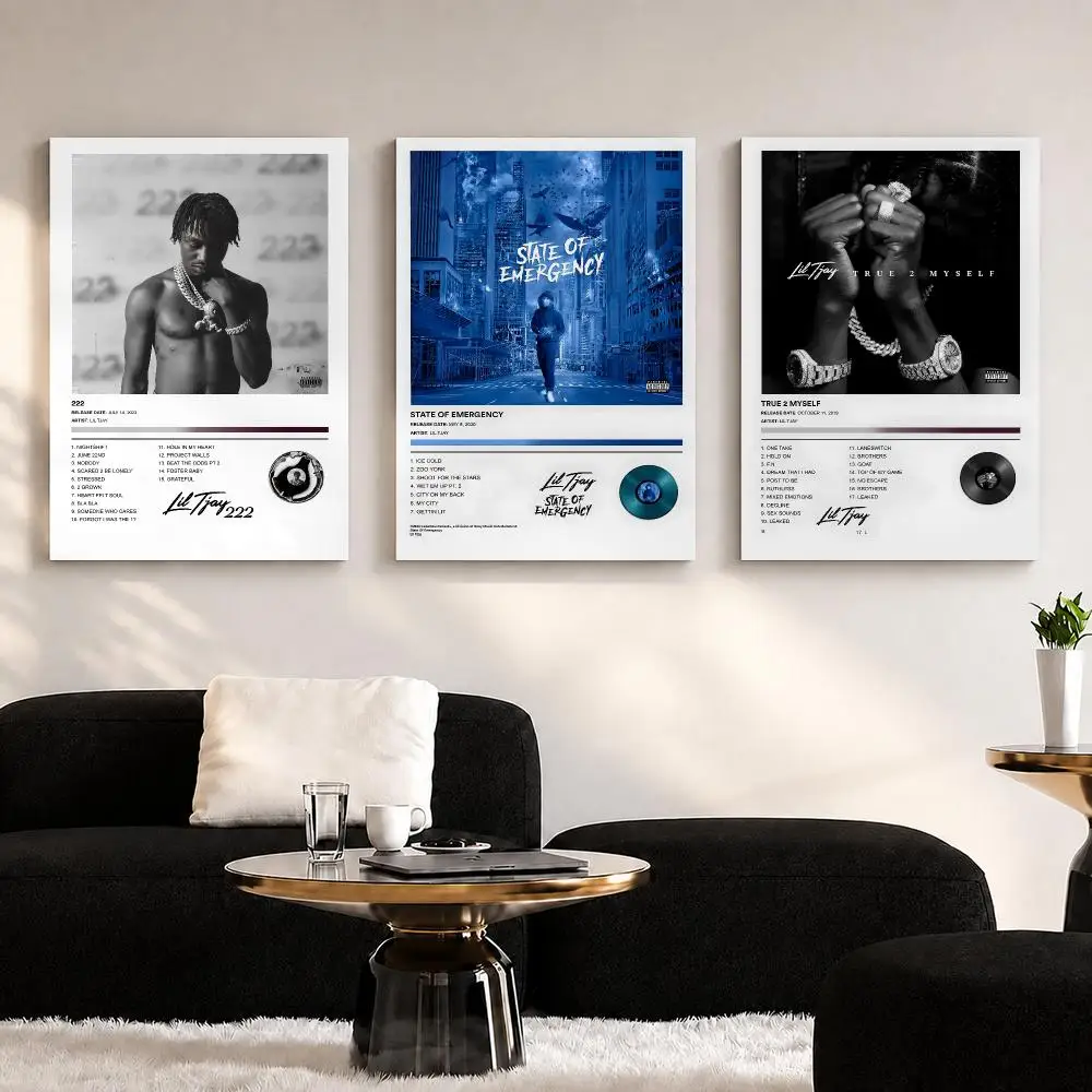Rap Music Album L-Lil T-Tjay Framed Wall Painting Ready to Hang Canvas Wall Art Poster for Bedroom Living Room Home Decor Gift