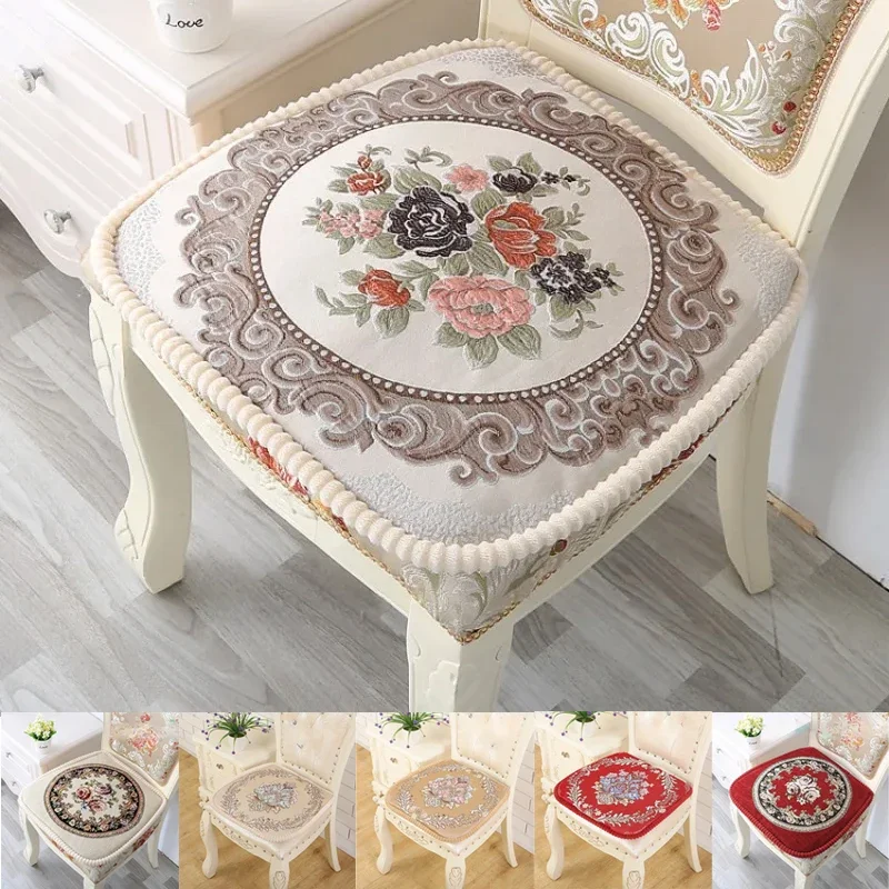 Europe Dining Chair Cushion Home Sofa Decorative Jacquard Embroidered Dining Chair Cushion Cojines De Lujo Para Sofa De Lujo