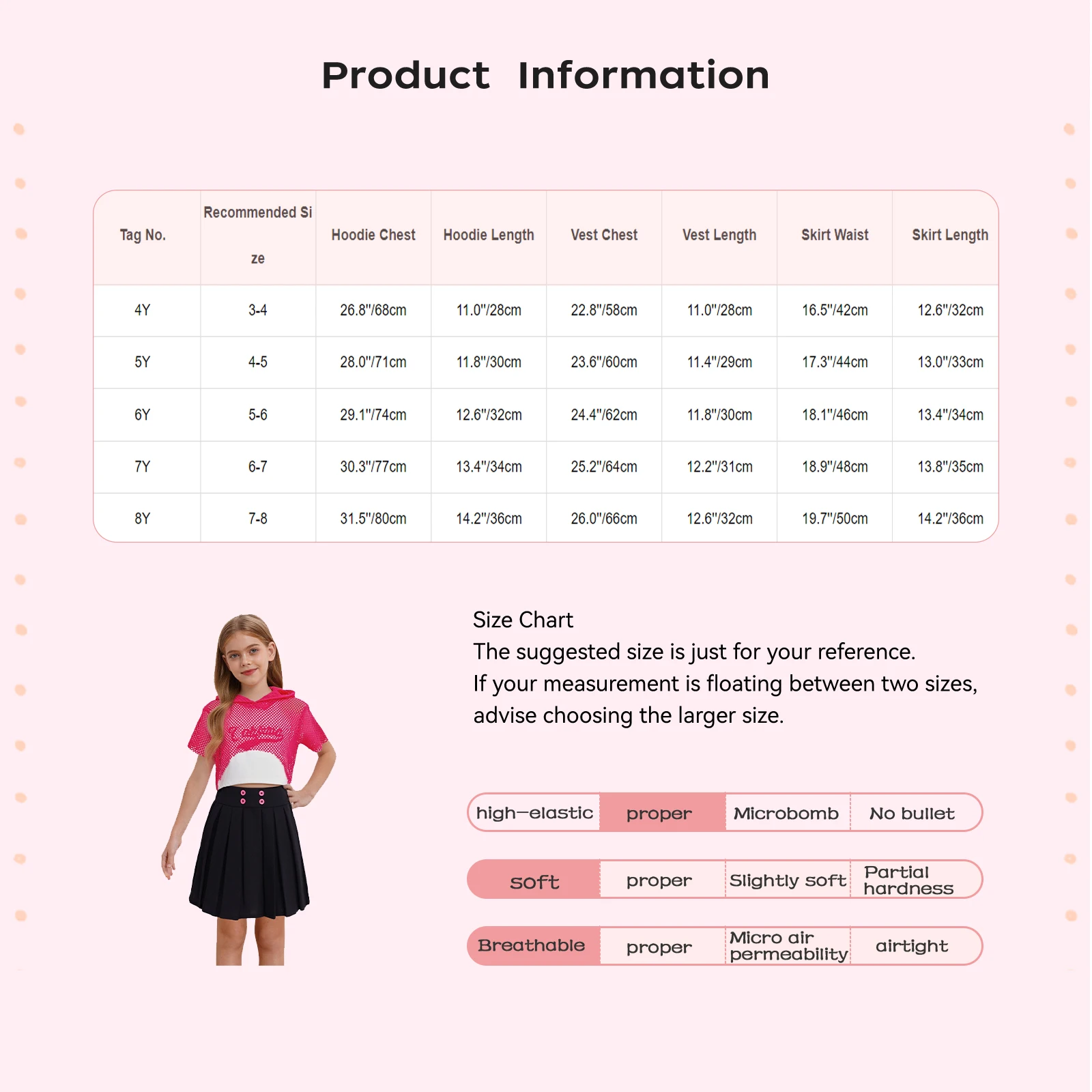 Kids Girls Hip Hop Dance Costumes Outfit Short Sleeve Hollow Out Mesh Hoodie Top+Letter Printed Vest+Pleated Skirt Streetwear