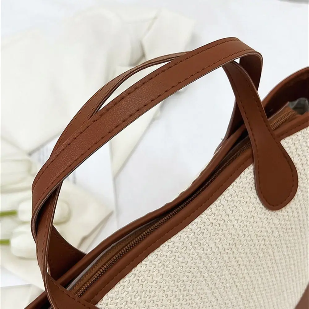 

Fashion Woven Shoulder Bags Handmade Braid Rattan Tote Bags Large Capacity Straw Bag for Summer Beach
