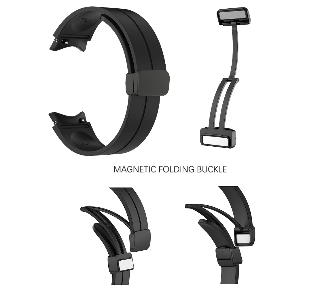 Silicone Magnetic Buckle Strap For Samsung galaxy watch 4 5 Watch5 Pro watch4 classic 42mm 46mm 40mm 44mm Soft Candy Color Watch