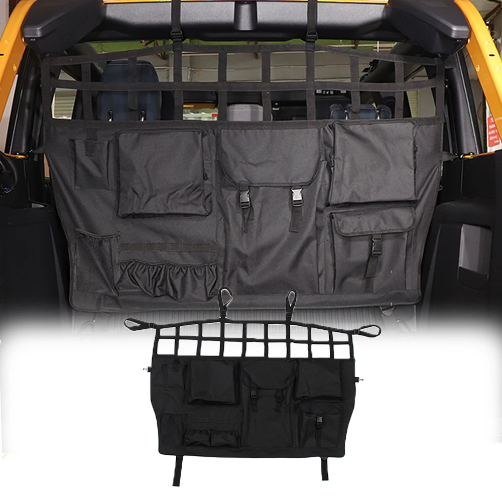 

Stowing Tidying Car Trunk Isolation Net Storage Bag Pocket Cargo Organizer For Ford Bronco 4-door 2021-2024 Interior Accessories