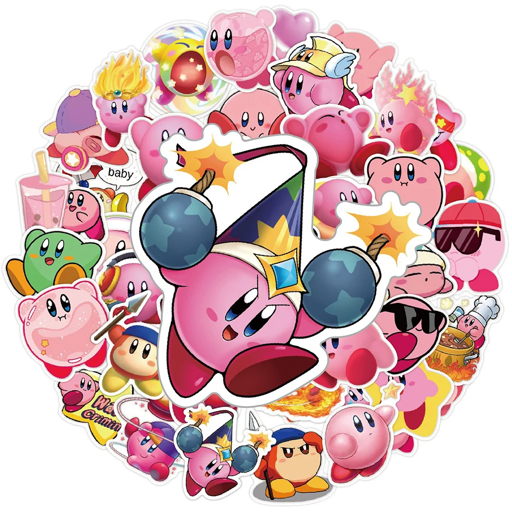 10/30/50pcs Cute Game Kirby Stickers Anime Kawaii Girls DIY Luggage Guitar Laptop Graffiti Vinyl Cartoon Sticker Kids Decal Toys