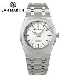 San martin relógio de luxo masculino relógios mecânicos automáticos à prova dwaterproof água miyota 9015 carvalho ostra pulseira 10bar negócios reloj sn0013