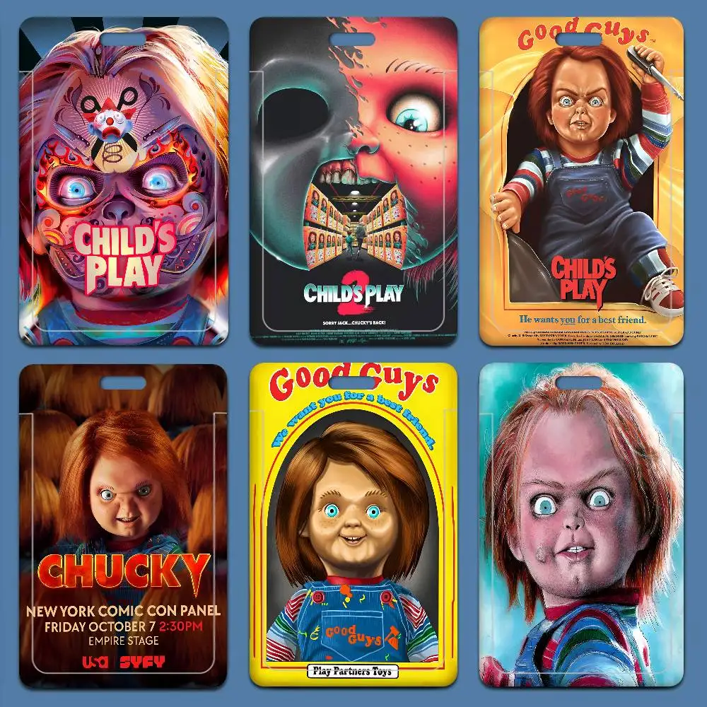 Porta Tarjetas de Identificación con Diseño de la Película de Terror Clásica Chucky, Cordón para el Cuello, Estuche para Tarjetas de Crédito, Porta Credenciales, Regalo