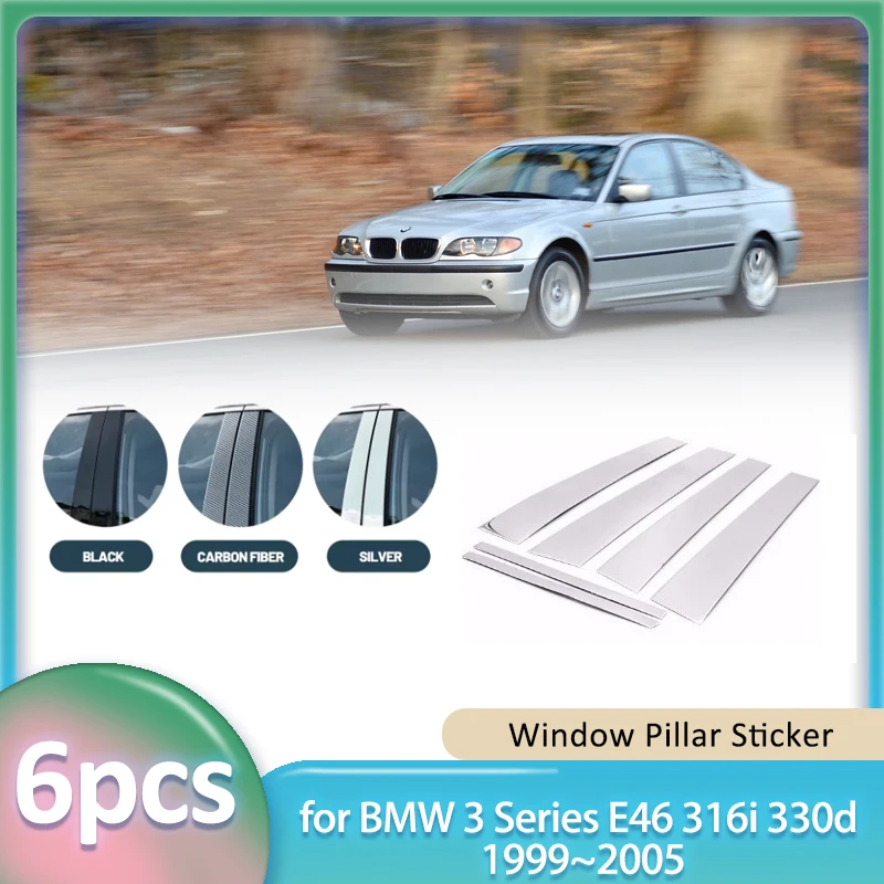 

Window Trim Sticker for BMW 3 Series E46 316i 330d 1999~2005 Car PC Material B C Pillar Post Cover Door Decal Part Accessories