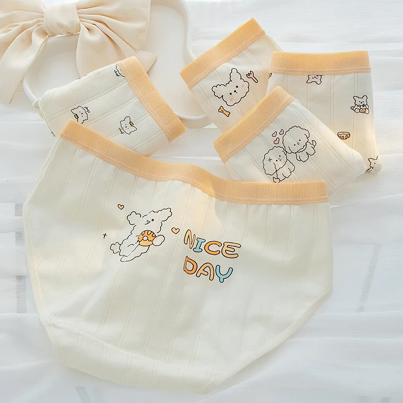 5PCS/Set Fashion Briefs Cotton Panties Women Underwear Breathable Panty Lovely Girl Seamless Underpants Female Sexy Lingerie