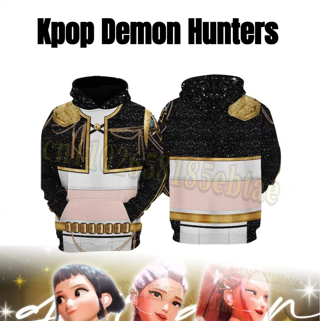 

New KPop Demon Hunters Cosplay Hoodies 3D Print Men Women Anime Sweatshirt Jogger Pullover Autumn/Winter Oversized Y2k Tracksuit