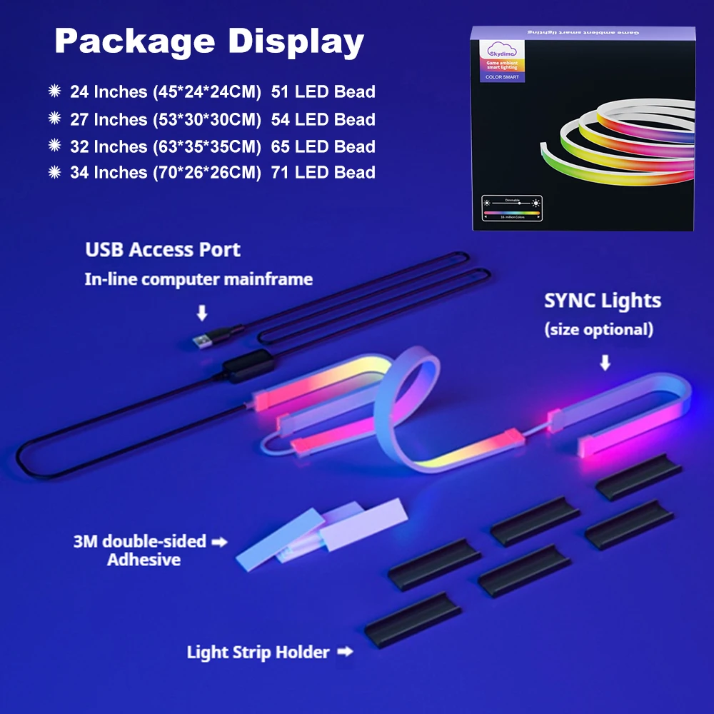 Listwa oświetleniowa Monitor komputerowy z podświetleniem ekranu RGB synchronizacja kolorów listwa oświetleniowa inteligentne sterowanie DIY lampa