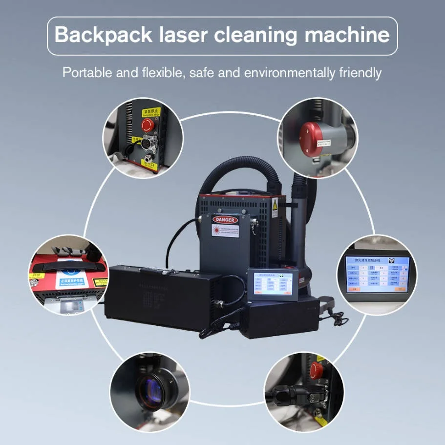 

Portable Backpack Pulsed Fiber Laser Cleaning Machine 50W 100W 200W Mopa Laser Cleaner for Metal Rust Oil Paint Removal