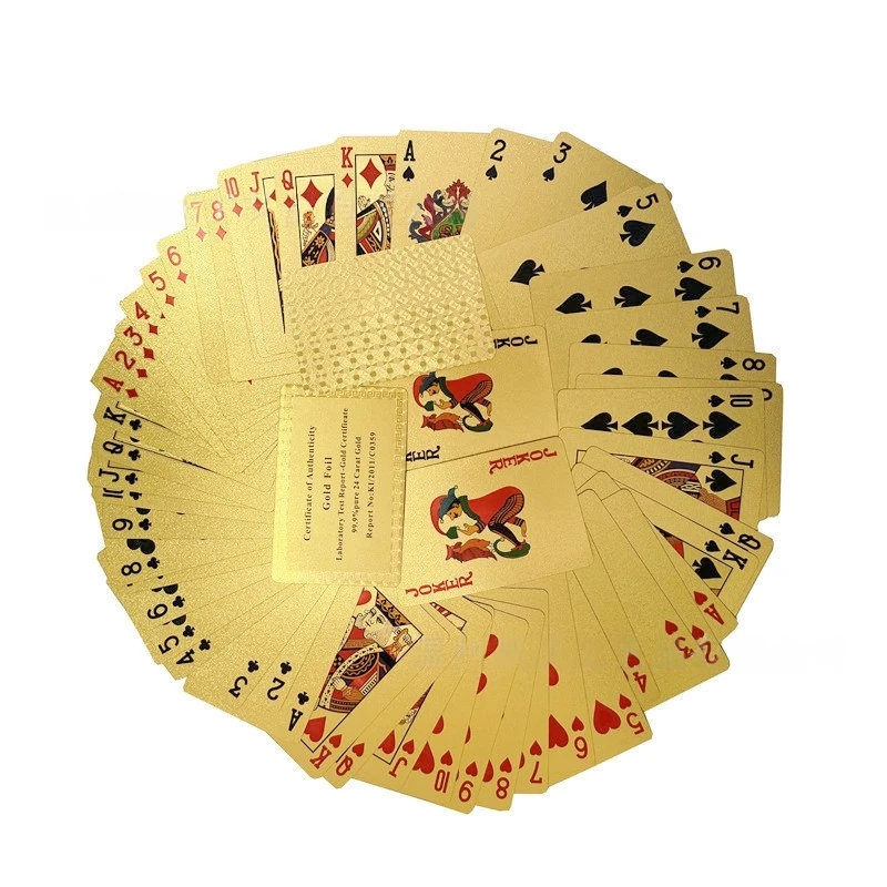 1SET Plastic PVC Cards Waterproof Transparent Golden Dragon Pattern Playing Cards Creative Gift for Camping Beach Swimming Pool