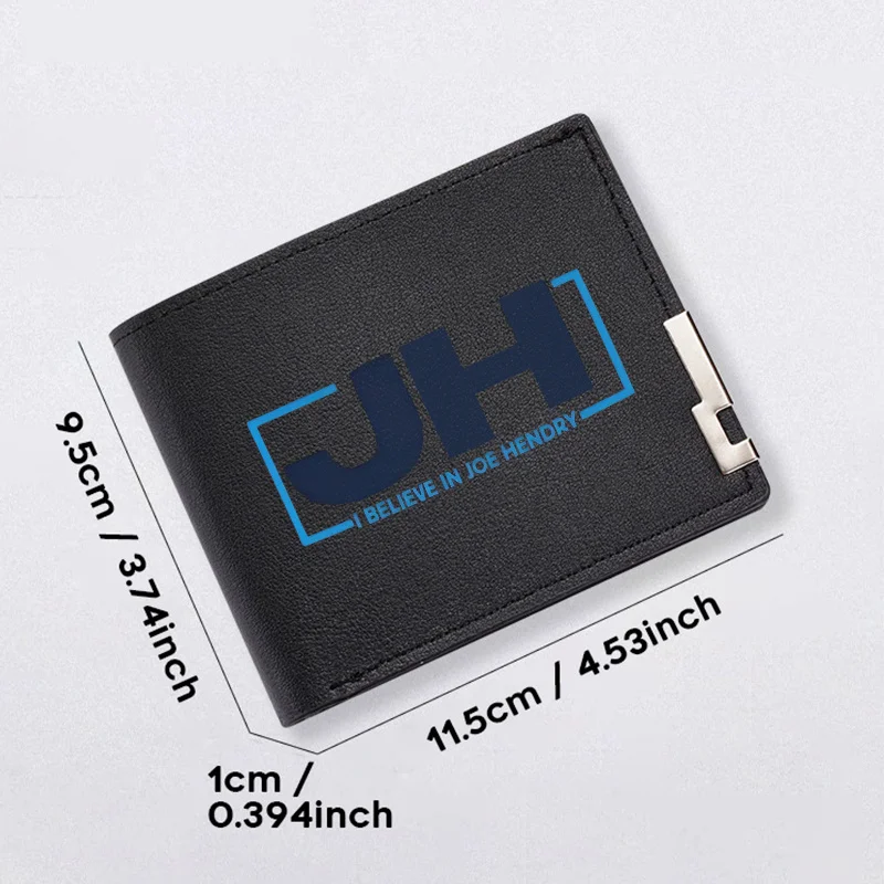 조 헨드리 로고 프린트 PU 남성용 지갑 미니멀리스트 디자인 내구성이 뛰어난 경량 비즈니스 스타일 일상 사용 패션 액세서리
