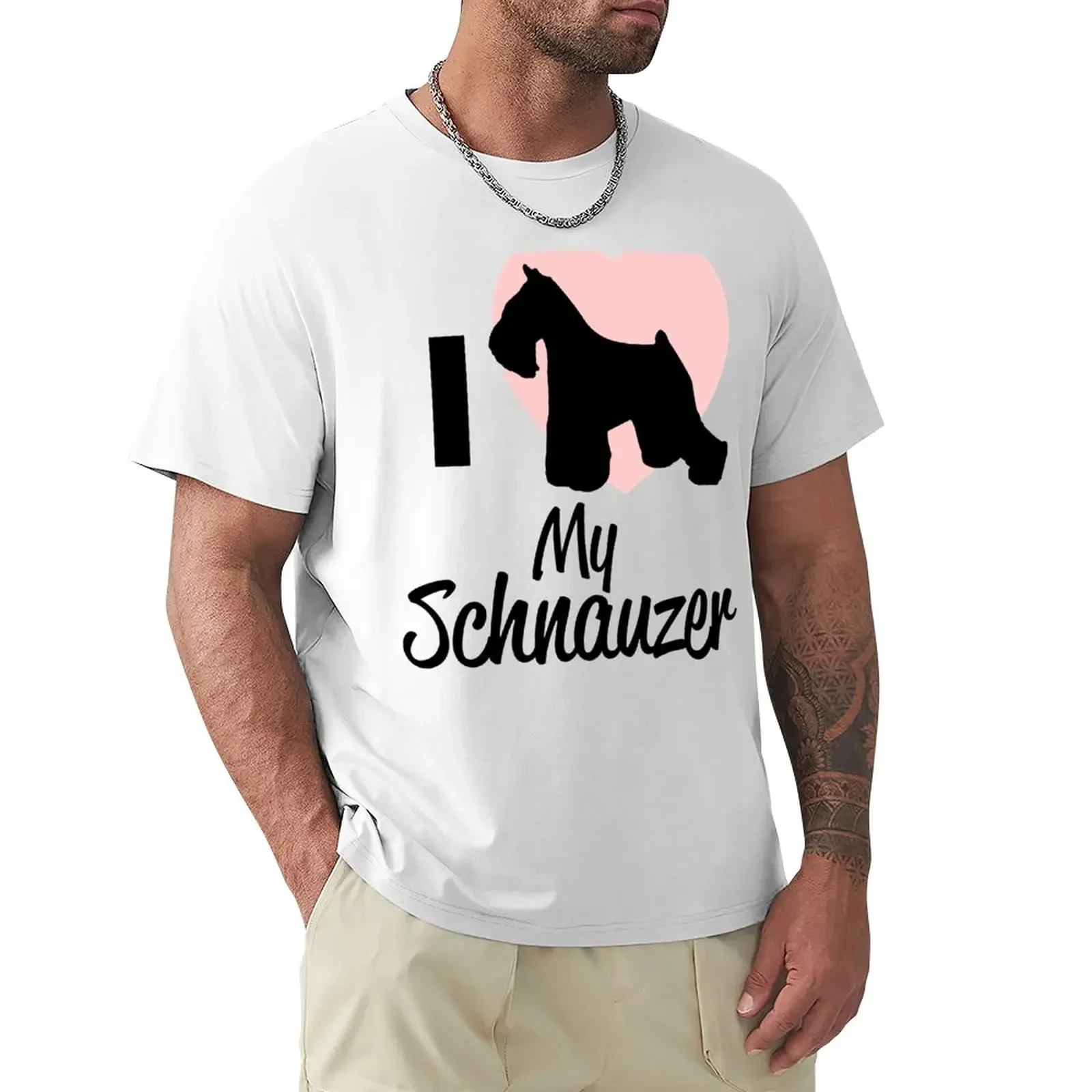 I Love My Schnauzer - Christmas And Birthday Gift Ideas For Dog Lovers T-Shirt oversized kawaii clothes plain white t shirts men