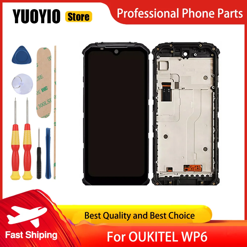 شاشة لمس LCD أصلية جديدة لهاتف Oukitel WP5 Oukitel WP5 Pro Oukitel WP6 قطع غيار مثالية أدوات مجانية