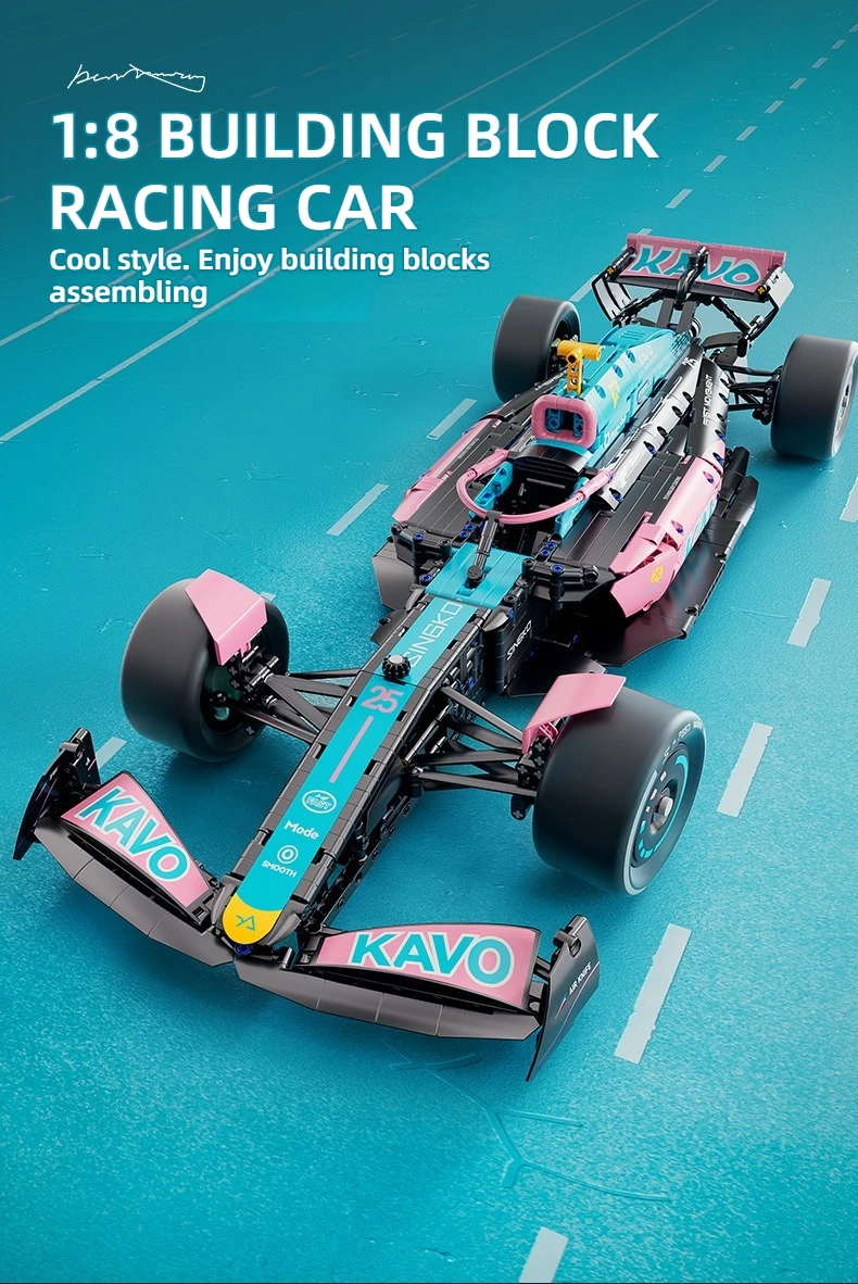 KAVOWORLD 1:8 Large Scale DIY Racing Car Building Bricks Model Static Assembly Car Model for Boys Teens Birthday Christmas Gifts