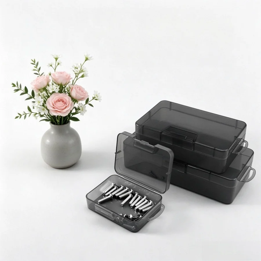 Thickened Transparent Plastic Storage Box, Large‑capacity Multi‑purpose Container for Small Items Tools Parts