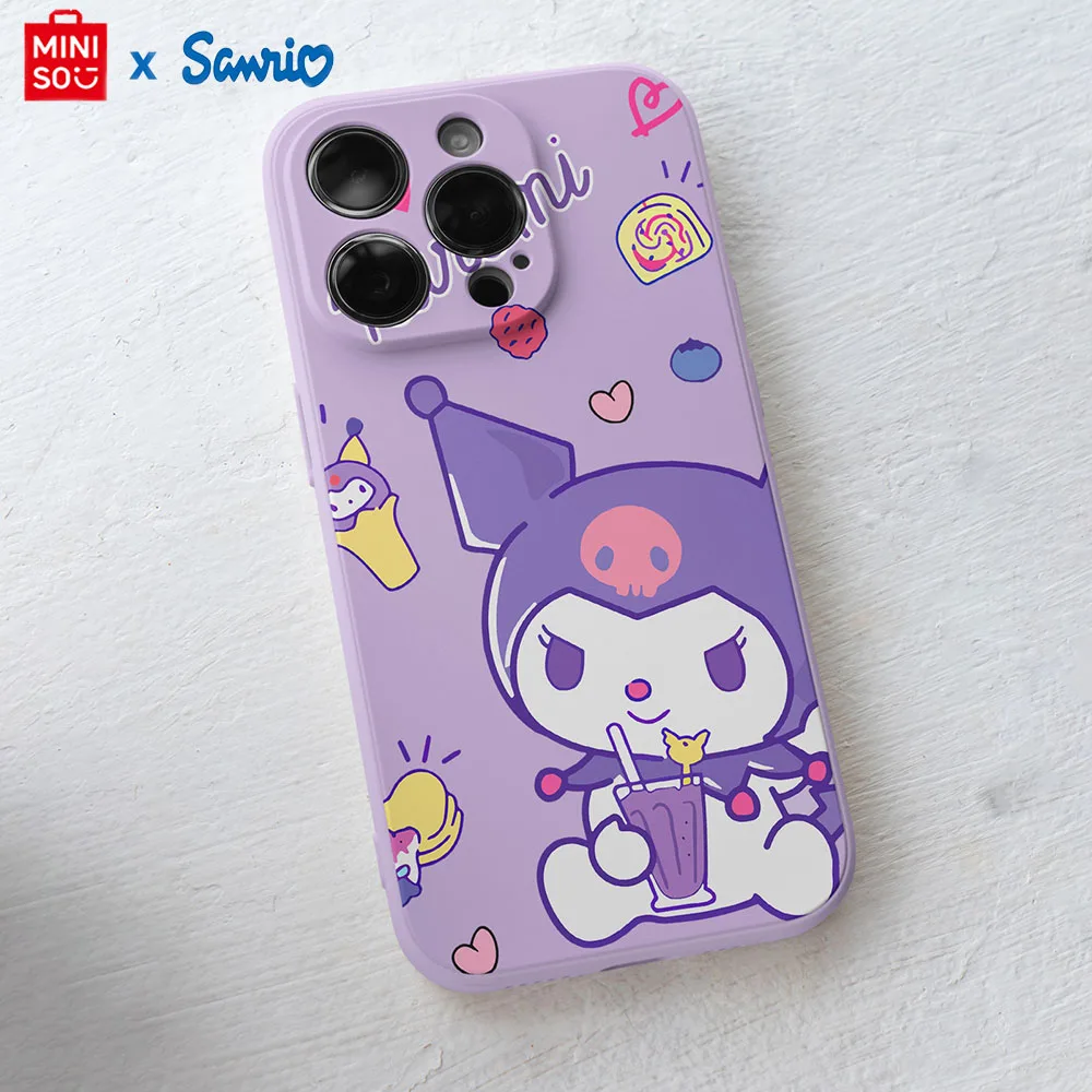 Miniso X Sanrio Hello kitty Kuromi Phone Case For iPhone 16 15 Promax 14 13 12 11 Pro Max Mini XS X XR Plus Soft Cases Cover