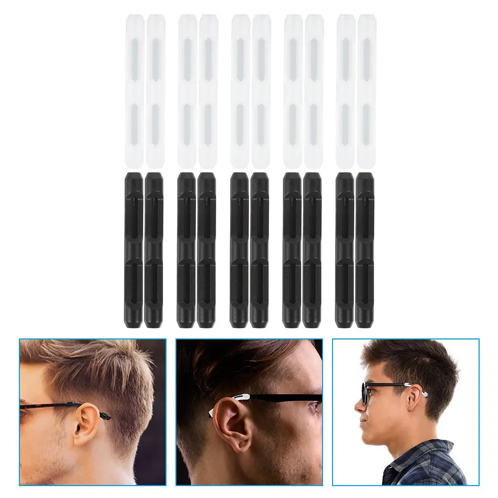10Pairs Glasses Ear Cushions Silicone Eyeglass Leg Sleeves Non-Slip Anti-Skid Ear Pads Replaceable Glasses Holders for Sports