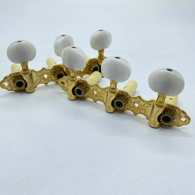

Classical Guitar Tuner Key Machine Head Made in Korea 6 Strings Golden Color White Handle L3+R3