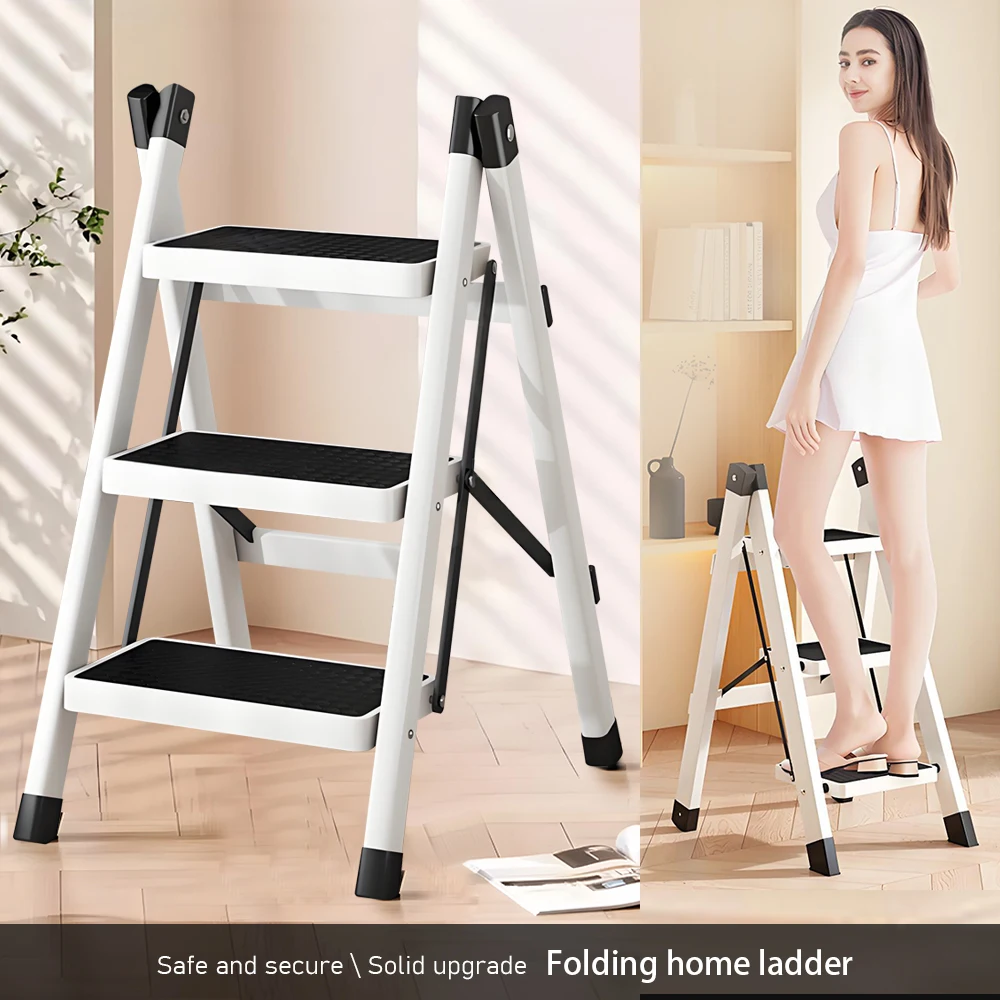 للطي تلسكوبي 3 خطوات سلم المنزلية سلم البراز متعددة الوظائف متعرجة سلم معالج تقلص سلم