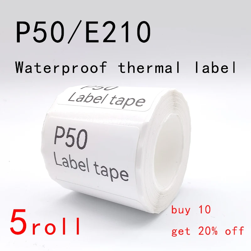 Imagem -04 - Fita Adesiva Faça Você Mesmo Etiqueta Ylf23 E210 Etiqueta de Papel Autocolante Uso para Impressora Térmica P50 M110 Label Maker 50*30 mm 5pk