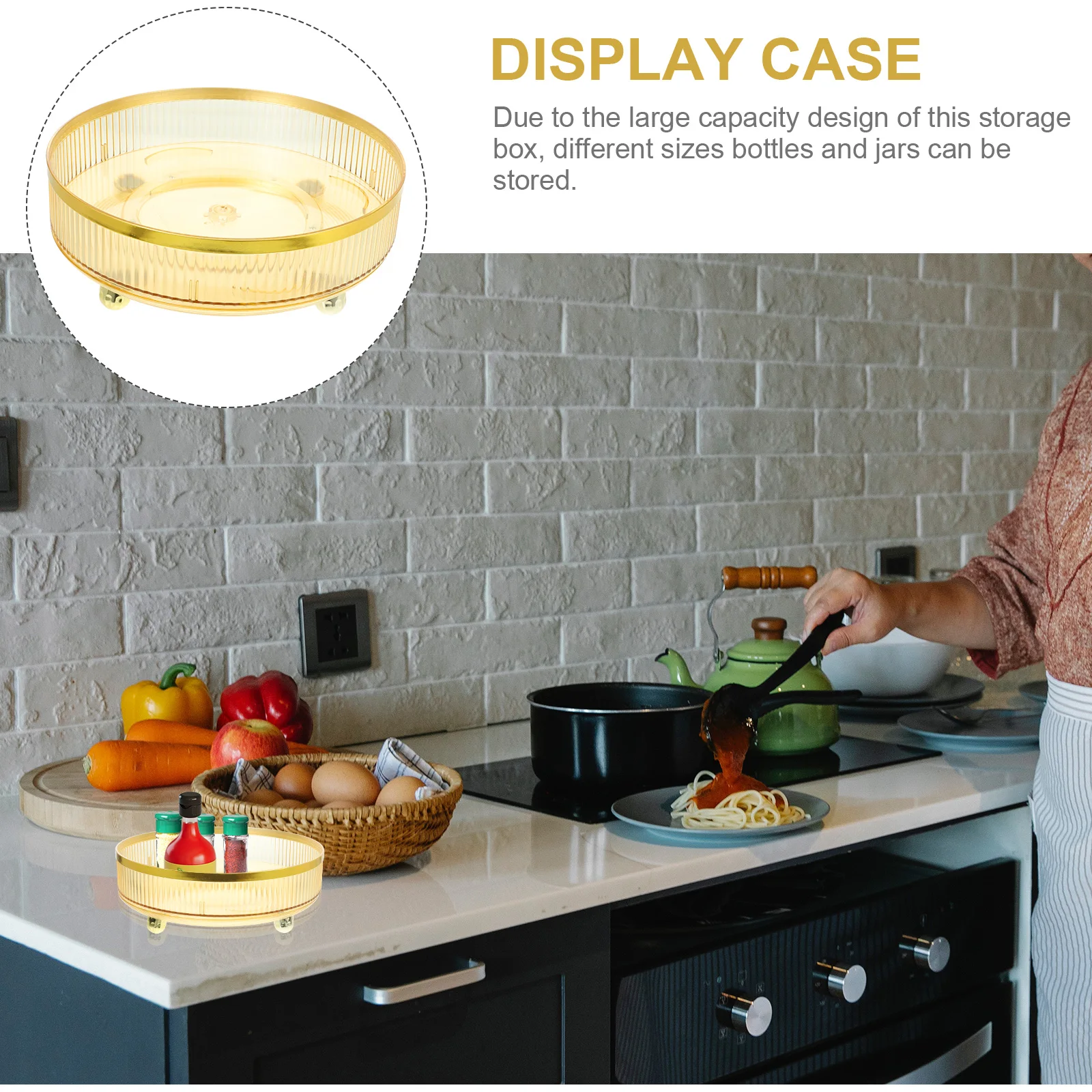 

360 Degree Makeup Storage Box Large Capacity Bathroom Vanity Desk ganizer Plastic Perfume Storage ganizer Display Case