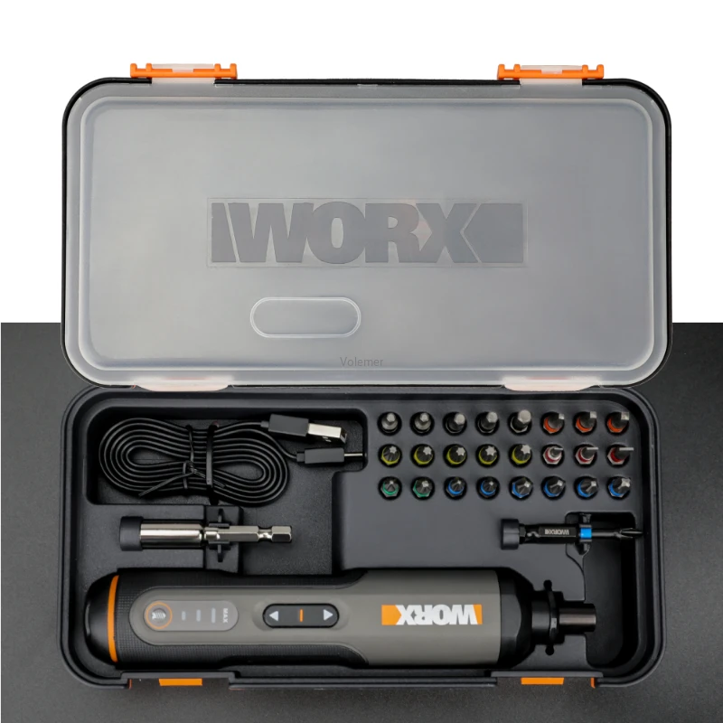 Youpin Worx 4V Mini Electrical Screwdriver Set WX240 Cordless Electric Screwdriver USB Rechargeable Handle with 26 Bit Set Drill