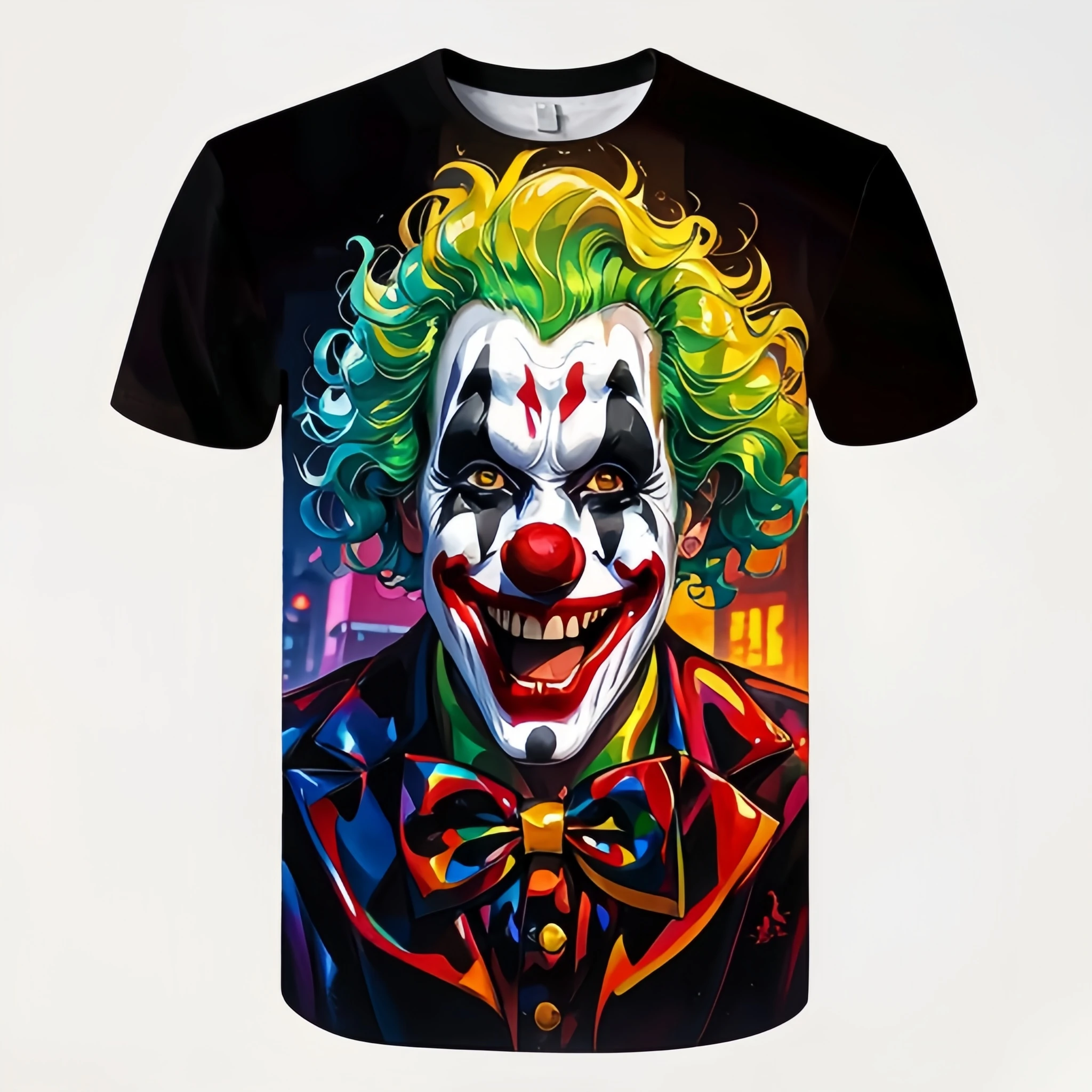 T-shirt Summer 3D printing  Personality and fashion Joker print Short sleeves Men\'s clothing Women\'s clothing Casual Top