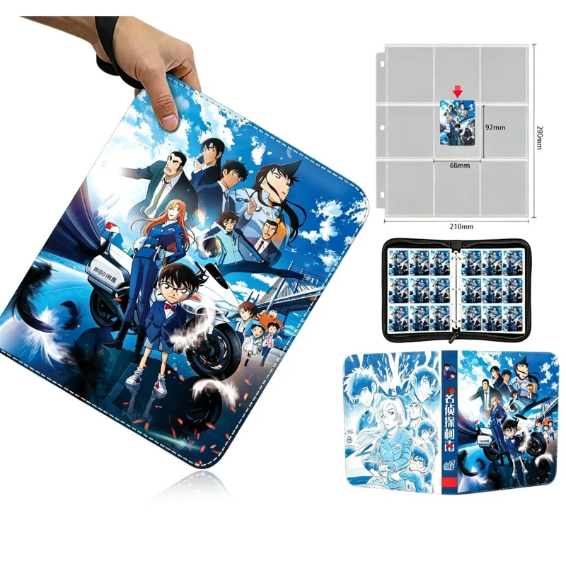 Detective Conan Card Book Photo Album Zipper Binder Game Card Badge Collection Business Card Holder Fashion Toys High-end Gifts