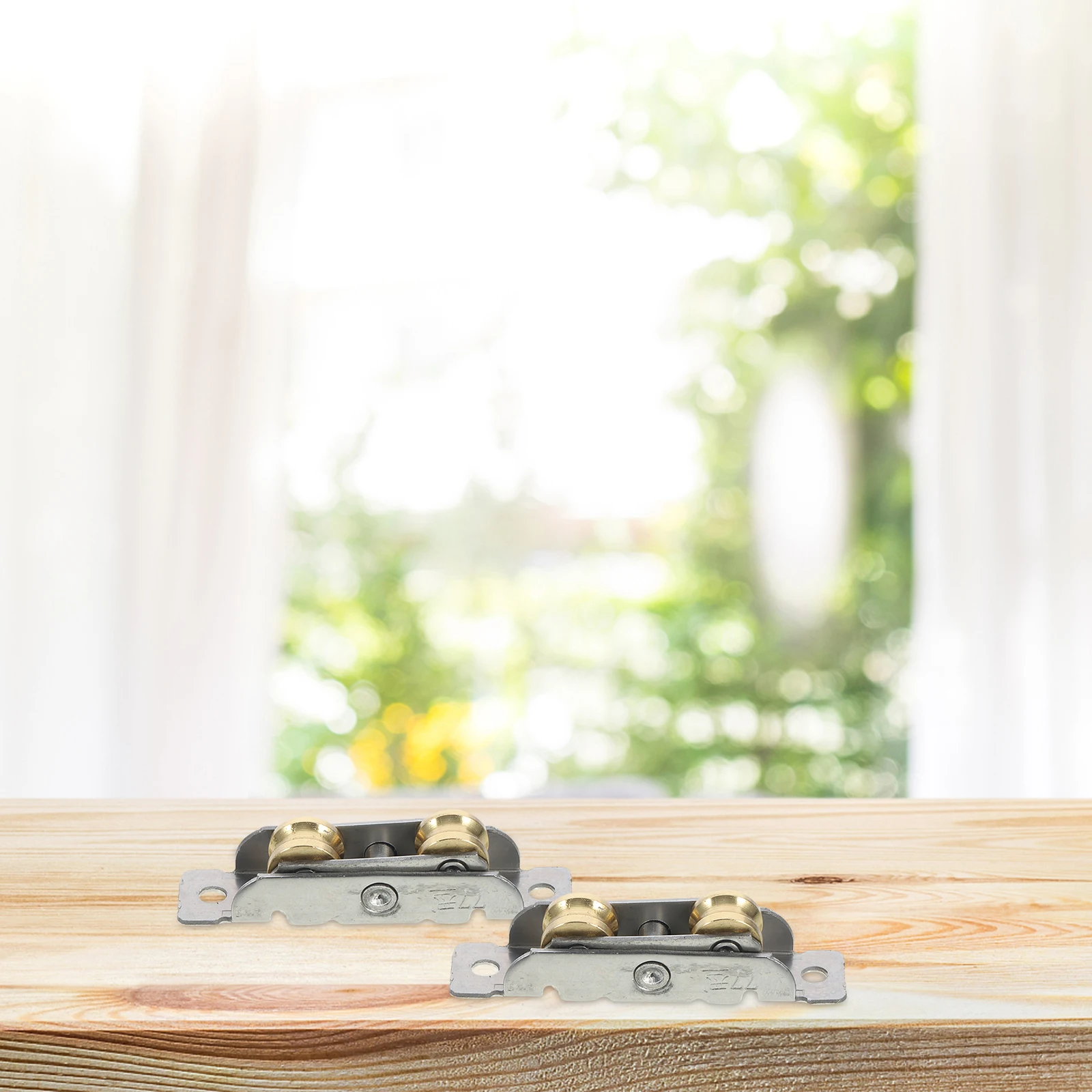 

2 Pack Wardrobe Door Wheels Sliding Cabinet Door Hardware Replacement Rollers with Pulley Track Rail for Closet Glass Doors