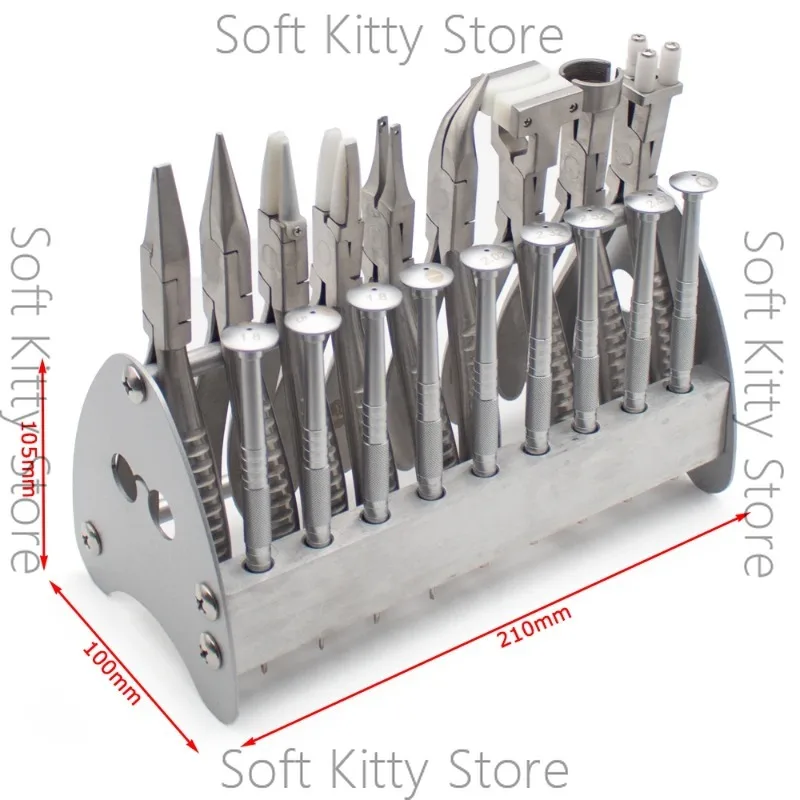 Eyeglass Repair Tool Kit - Professional Adjustment Tools, Plier Set, Screwdriver & Storage Rack for Glasses Frame Tightening