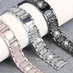 20mm 22mm Diamond Band for Samsung Galaxy Watch 7/6/5 pro/4/Classic/active Gear s3 Metal bracelet Huawei GT/2/GT2/3 Pro 4 strap