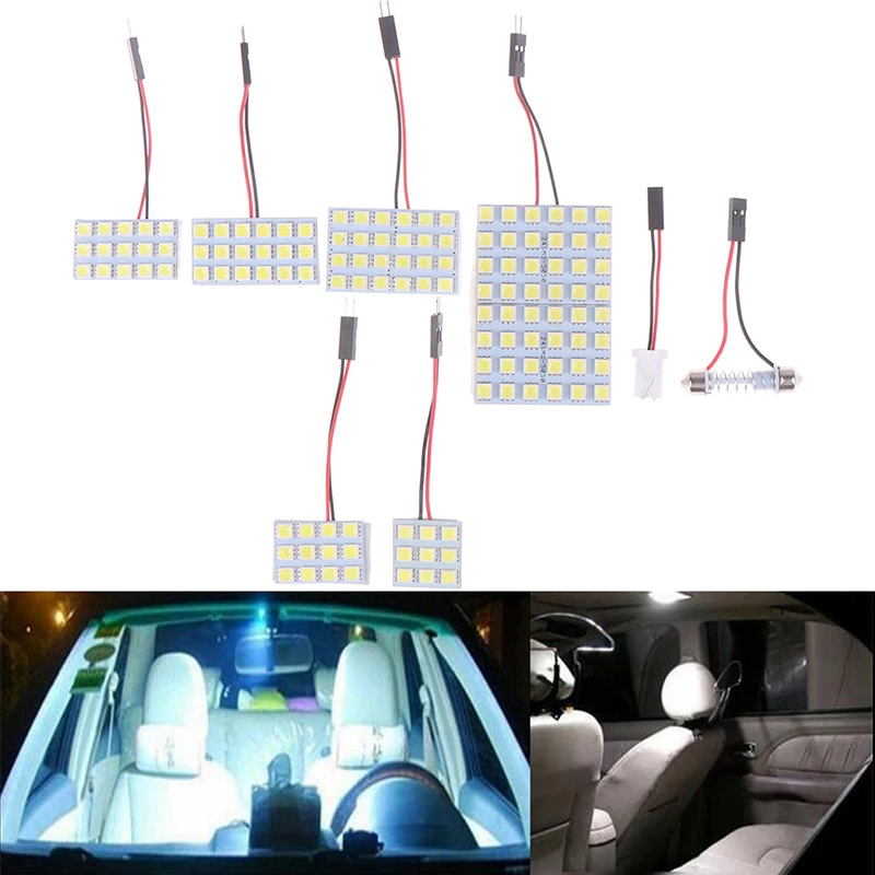 Car Interior 5050 SMD LED White Light Panel T10 Festoon Dome BA9S 12V 5W Super Bright Auto Lamp