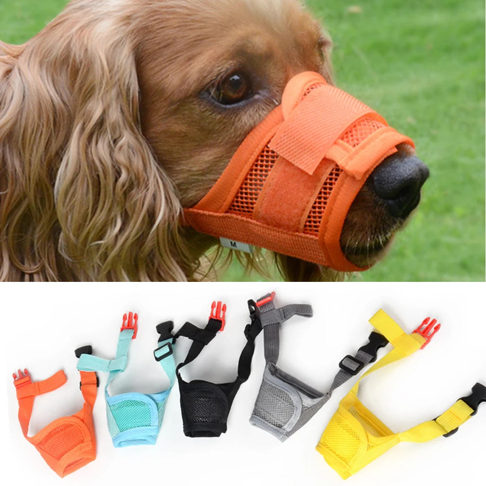 Mesh Dog Mouth Muzzles for Large Small Dog Mouth Cover Grooming Mask Anti Biting Chewing Safety Breathe Pet Training Accessories