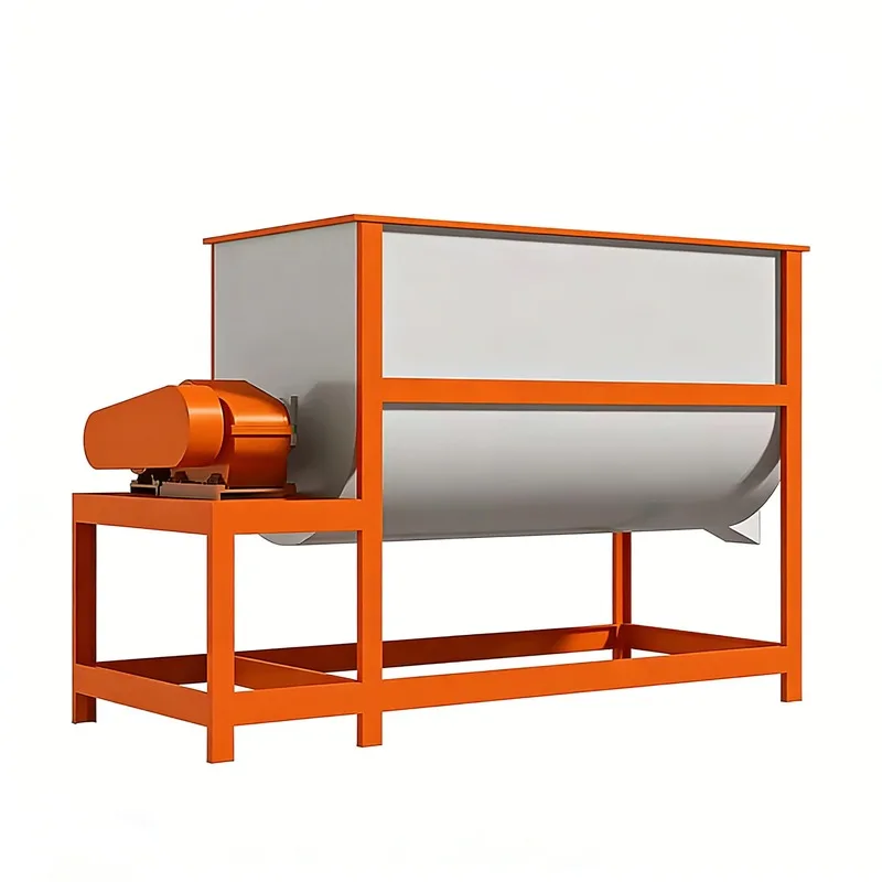 Horizontal Dry Powder Mixer HS Brand Bearing 220V 2kW-Used Mixing Feed Production Lines For Fertilizers Animal Feed Chemical
