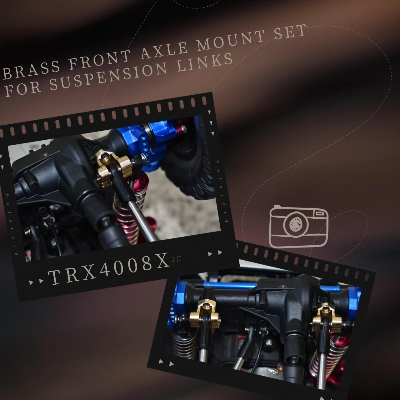 Juego de montaje de eje delantero de latón GPM para enlaces de suspensión para TRAXXAS 1/10 TRX4 Defender Trail Crawler