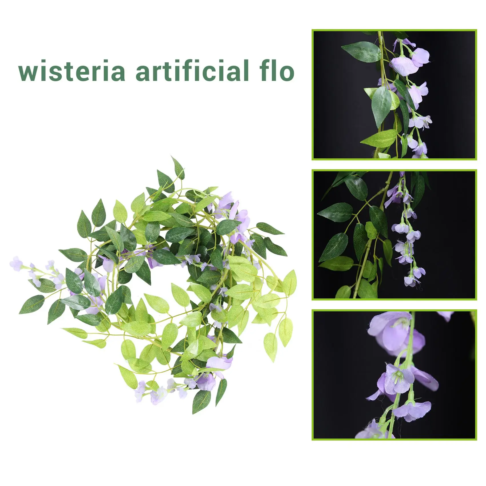 2Pcs 7Ft/Pcs Artificial Wisteria Vine, Flower Garland Wisteria Vine Rattan Hanging Flowers for Outdoor Ceremony,