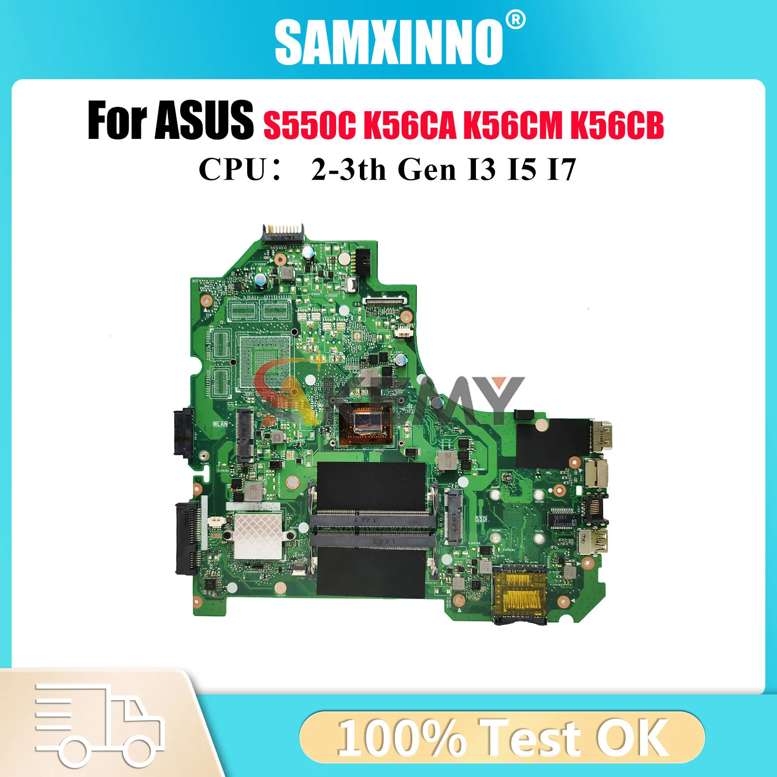 ASUS K56CA S550C K56C K56CM K56CB 노트북 메인보드용 K56CA 노트북 마더보드 (I3 I5 I7 CPU 탑재) 100% 테스트 완료, 빠른 배송