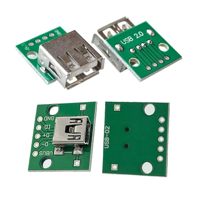 ABSE-Mini USB To DIP Connector With PCB Board, Micro-USB,USB 2.0,Type C,USB B,USB 3.0,16 Models Socket Adapter Set