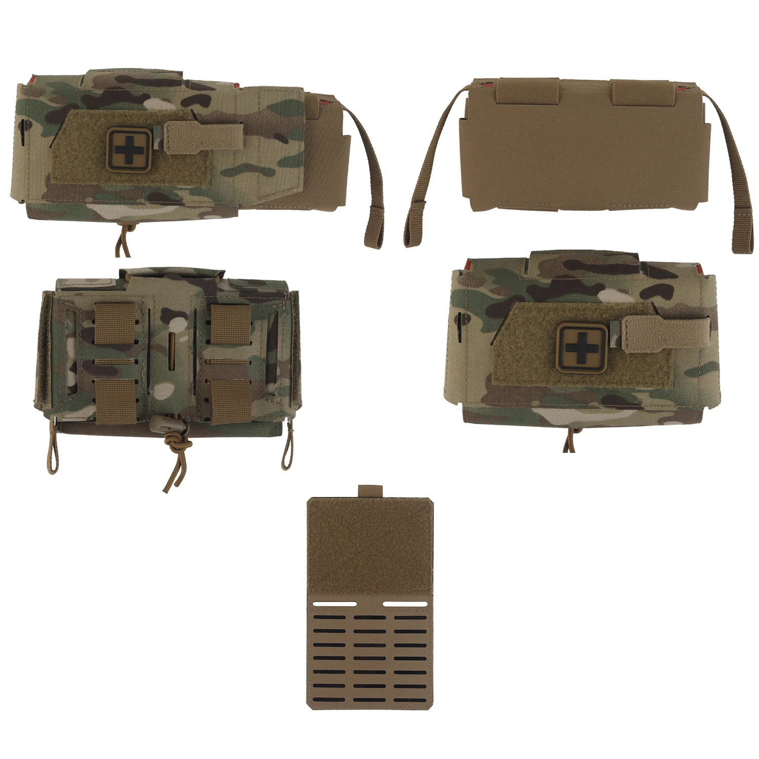 Poseidon Defense CMP V3 Compact IFAK Pouch Molle Quick-Access Split Fist AID Kit Bag External Cat Holder Scissors Storage