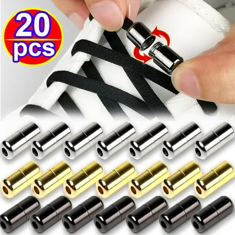 Metal Capsule Shoelaces Semicircle Buckles No Tie Buckle Connector for Shoes Sneakers Shoelace Kids Adult Quick Tie Shoe Laces