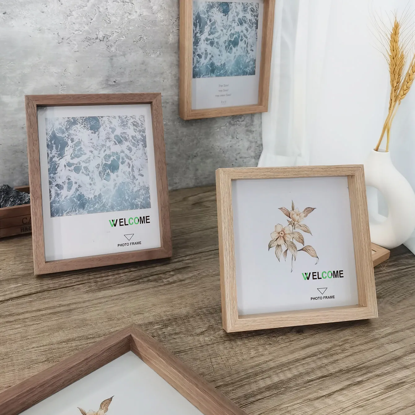 1Pc Wood Photo Frames For Picture Wall Decorative Frame10X15 15X20 20X25 A4 Pictures Frame Stand For Desktop Commemorative Gift