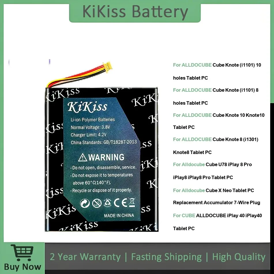 

5100-9200Mah Laptop Battery T1020 For Alldocube Iplay 40 Cube Knote U78 X 8 10 Tablet PC 7-Wire Accumulator Replacement Pro