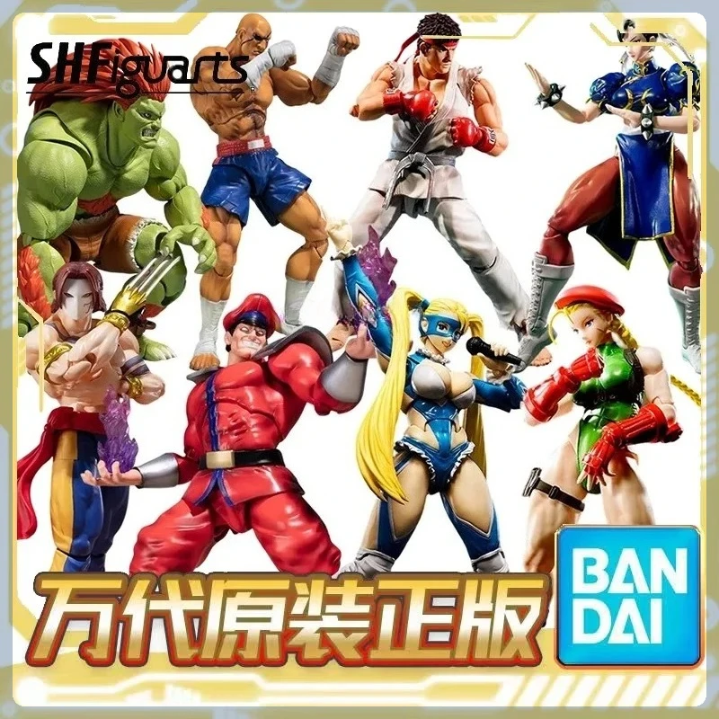 

100% Original Bandai SHF Street Fighter 5 Ken Kasuga No Sakura Vega Haogui Shagat Longjiami White Qichuan Meihua