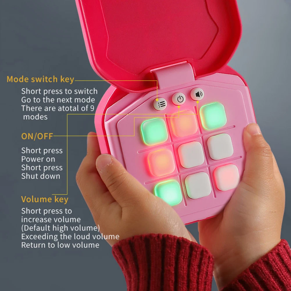 

1 шт. портативная цифровая игра с откидным пальцем, забавная игрушка для путешествий ярких цветов, игровая консоль из АБС-пластика, бытовая электроника 7,5*7,5*2,5 см