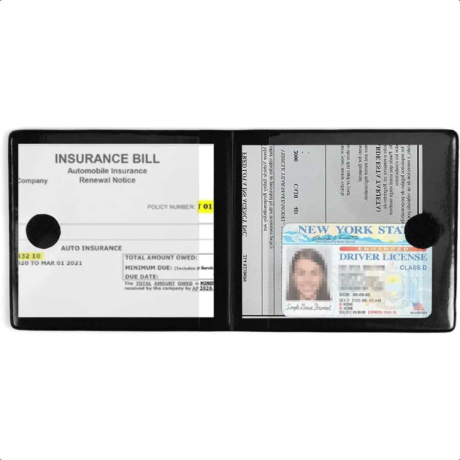 UYYE 차량 등록증 및 보험증 홀더 차량 글로브 박스 차량 정리함 내부 차량 액세서리 문서 카드 면허증 보관용