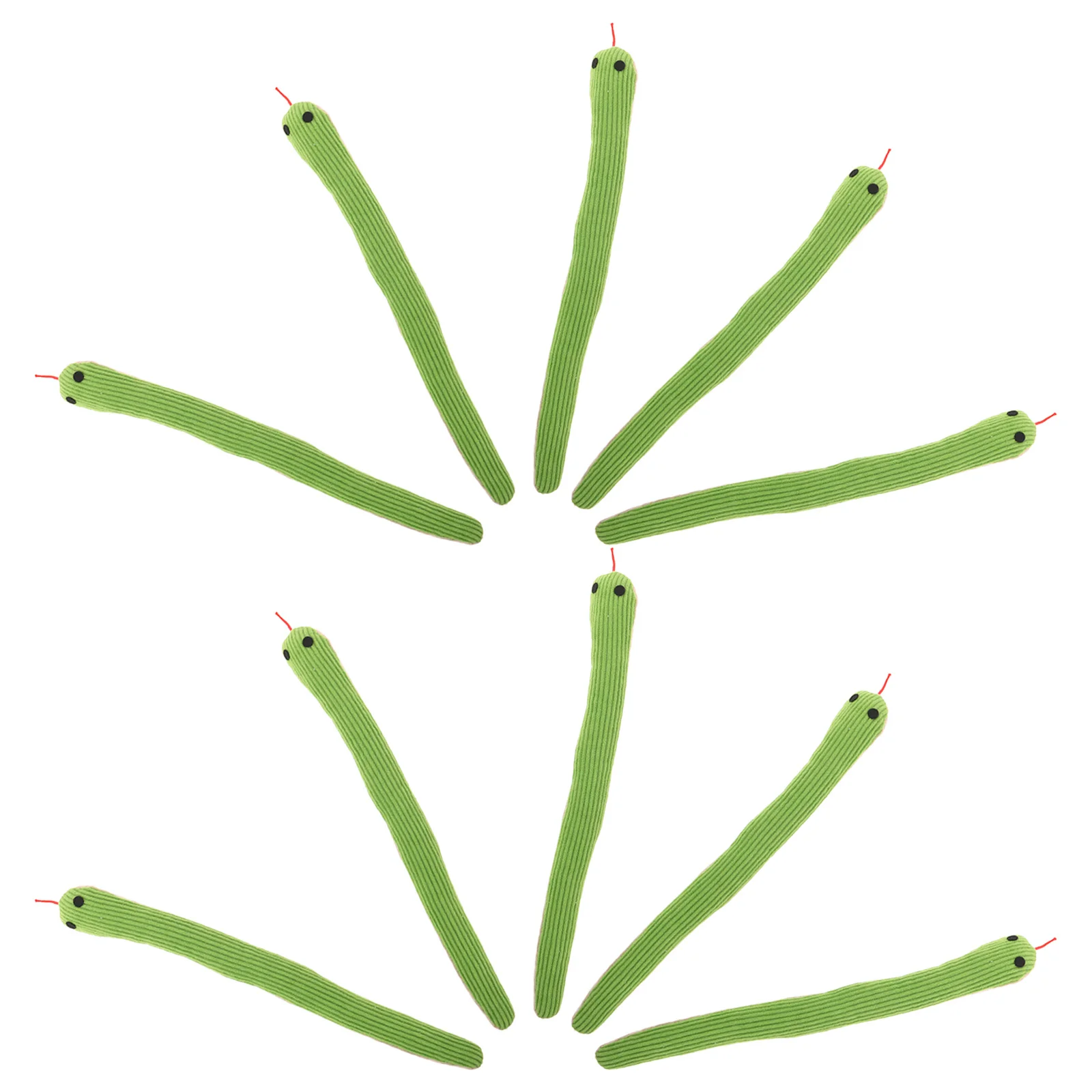 

10pcs Cat Snake Realistic Simulation Corduroy Chewing Plaything For Kittens Lifelike Interactive Stuffed Animal Squeaky Pet