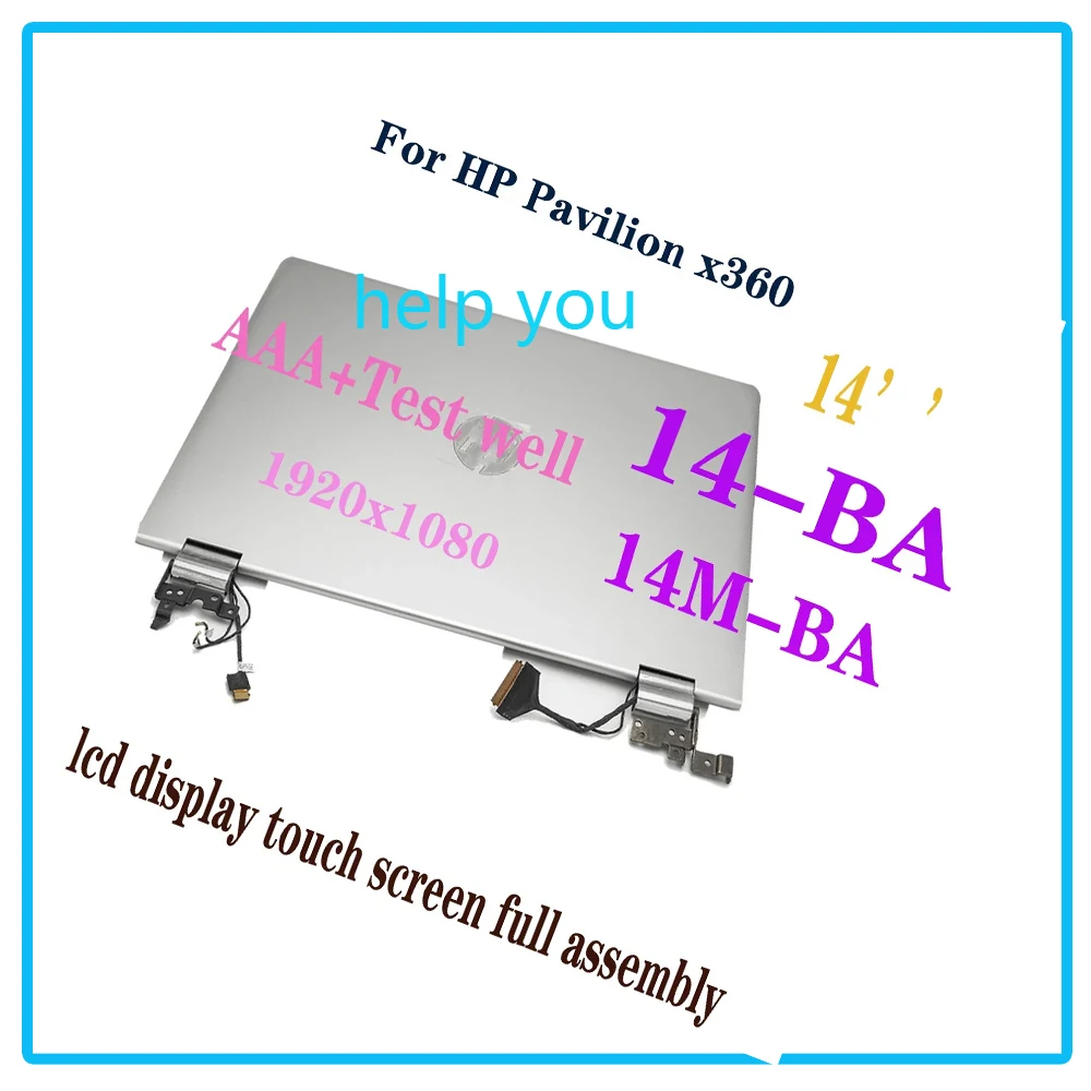 

14 inch Full Screen for HP Pavilion x360 14-BA 14M-BA LCD Display Touch Screen Digitizer Complete Assembly Top Upper Half Set